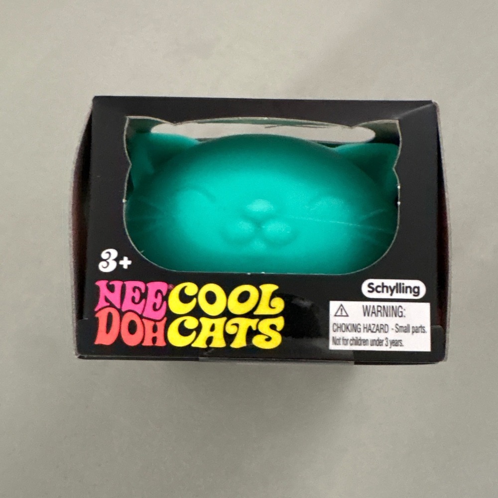 Schylling NeeDoh Cool Cats Teal Squishy Stress Toy Fidget 26119HY New Sealed